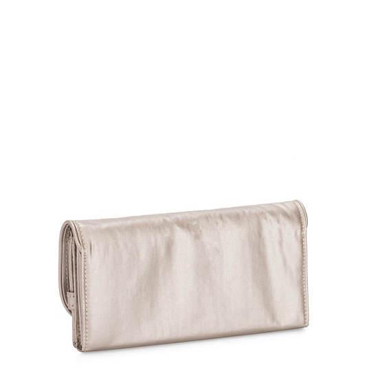 Portfele Kipling Money Land Metallic Snap Wallet Beżowe | PL 1038MQ